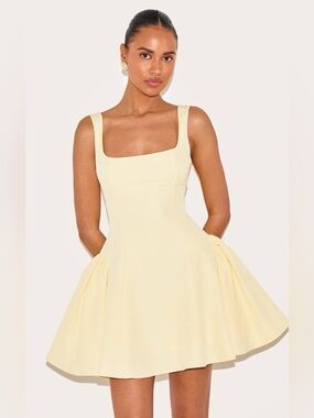 Prettylittlething yellow mini dress